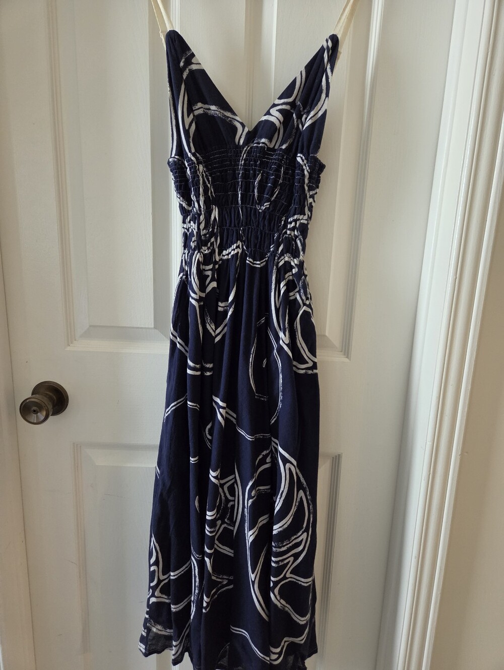 Roxy Navy and White Printed Maxi Dress